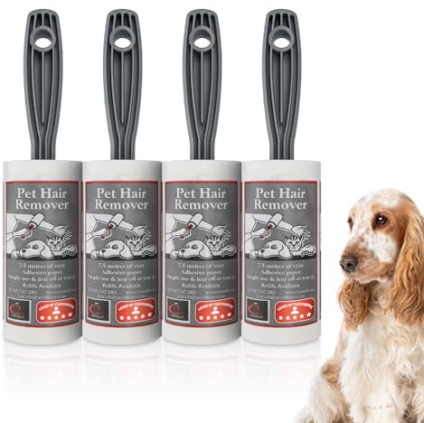 Caraselle Pet Hair Remover – 45m total (≈450 Sheets Equivalent) Extra Sticky Lint Roller for Dog & Cat Hair on Clothes, Sofa & Furniture – Continuous No-Perforation Paper Stays Extra Sticky To The End