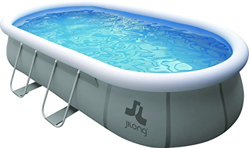 PISCINA OVALE AUTOPORTANTE CON STRUTTURA COLORE GRIGIO