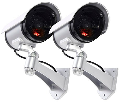 tempo di saldi 2 Telecamere Di Sorveglianza Finte Da Esterno Luce Led Lampeggiante Infrarossi