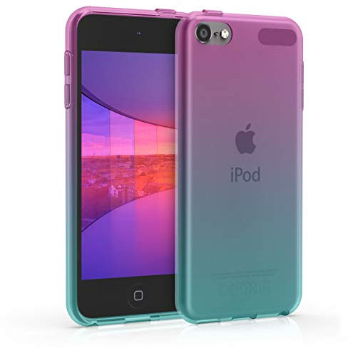 kwmobile Funda Compatible con Apple iPod Touch 6G / 7G (6a y 7a generación) - Carcasa Protectora de TPU - Case Protector Trasero Rosa Fucsia/Azul/Transparente