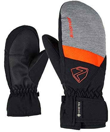 Ziener Jungen Levin GTX Mitten Junior Ski-fäustling/Wintersport | Wasserdicht, Atmungsaktiv, Dark Melange.Black, 4,5