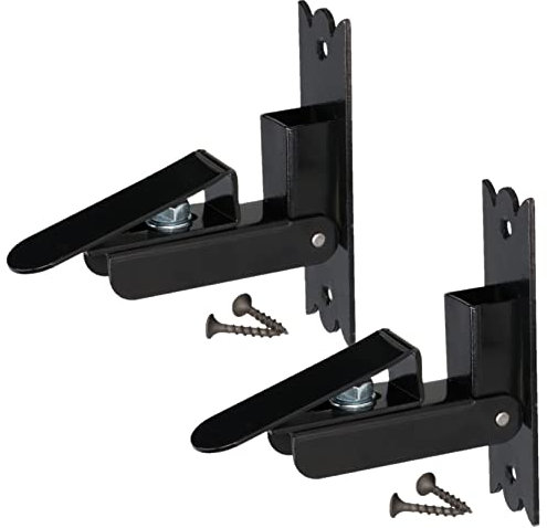 KOTARBAU® 2 x Soporte para contraventana de acero, Soportes de persianas negras, Cierre para contraventanas, Soportes abatibles para persianas, 2 uds
