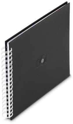 Hama Fotoalbum 28x24 cm (Ringbuch Album mit 50 weißen Seiten, Fotoalbum zum Selbstgestalten u. zum Einkleben, dezentes Cover mit Prägung) schwarz