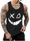 KOG Tank Top Herren Sport Tanktop Sommer Sportshirt Ärmelloses Tee Tie-Dye Muster Freizeitshirt Lässig Baumwolle Streetwear Angebote Arbeitsshirt Gym Tshirt Junge Casual Shirt Prime Schwarz 4XL