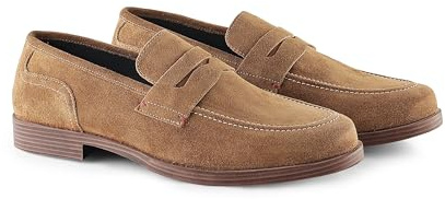 Silver Street London Woodley Premium Suede Loafers for Men Extra Padded Breathable Mens Casual Shoes Comfortable Moccasins Slip On Flats, Tan, UK 9