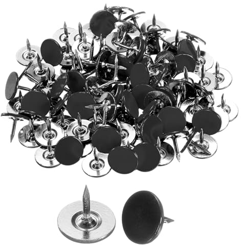 QUARKZMAN 150Pcs Clous de Tapissier, Clous Décoratifs à Tête Plate de 11mmx10mm pour Meubles, Canapés, Têtes de Lit, Noir