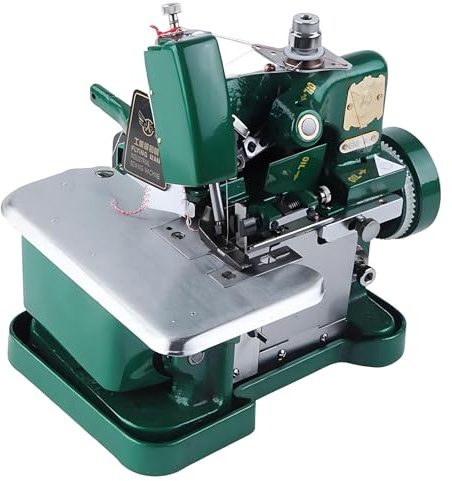 ZYLDDS Máquina Overlock, Máquina de Coser, Máquina Remalladora Industrial de 3000 Puntadas por Minuto, con Marco Metálico, para Telas Resistentes