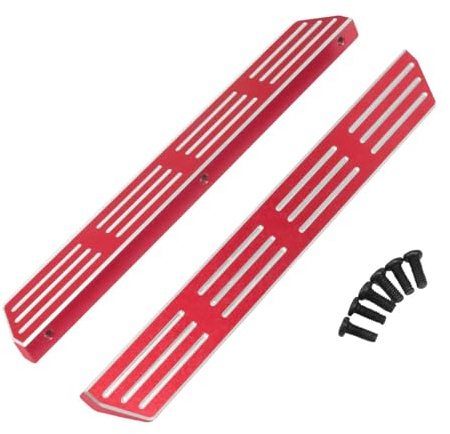 Metal Side Pedals for RC Car, Left And Right Pedal Set, Running Boards for H12Y H12Y+ 1/1 Scale Vehicles, Red