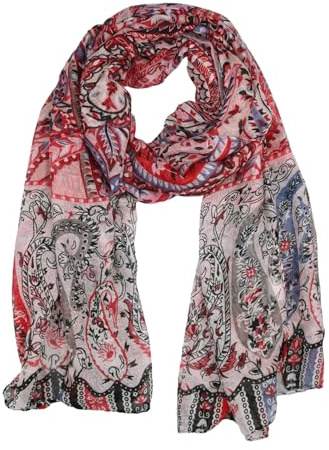 LUMBERJACK Bufanda de Mujer Suave de Viscosa, Estampado Cachemira/Paisley, Elegante y Cálida, con Caja de Regalo