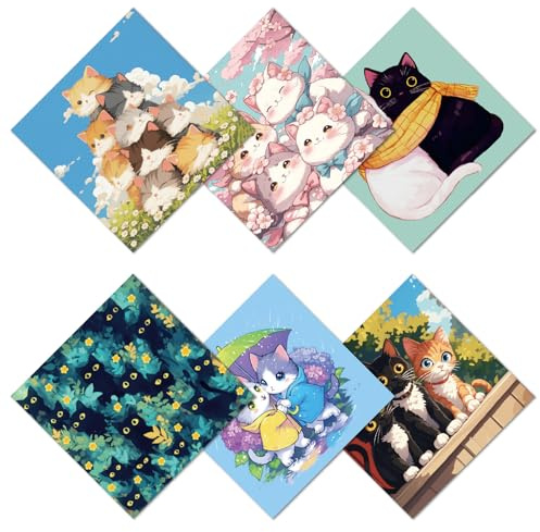 CREATCABIN 6 pz. Panno per La Pulizia degli Occhiali Microfibra A Forma Gatto Riutilizzabile Spesso per Occhiali Sole Morbido Multicolore Salviette Detergenti per Occhiali Lavabile per 15.5x15.5cm