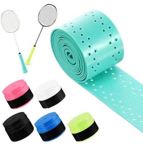 Cabilock Rubans Adhésifs Antidérapants pour Grip de Raquette de Tennis, Badminton et Pickleball, 6 Rouleaux, Ajustables et Résistants à L’Usure, Bande de Remplacement Polyvalente