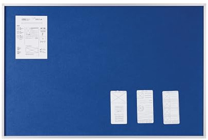 Bi-Office New Generation Blue Felt Notice Board, 60 x 45 cm, Aluminium Frame