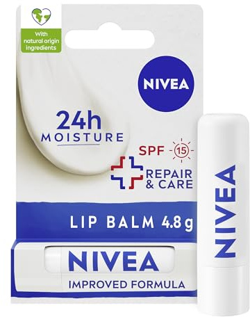 Nivea Repair & Care Lip Balm: Soothing SPF15 Protection for Sensitive Skin, 4.8g (Pack Of 1)