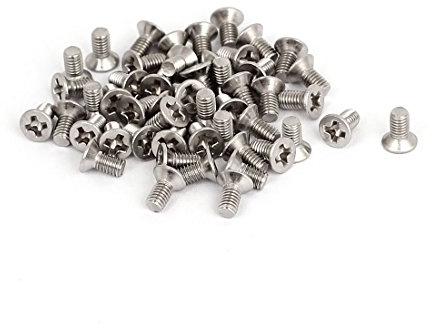 uxcell a15073000ux0749 M3 x 6mm Phillips Flat Head Countersunk Bolts Machine Screws (Pack of 50)