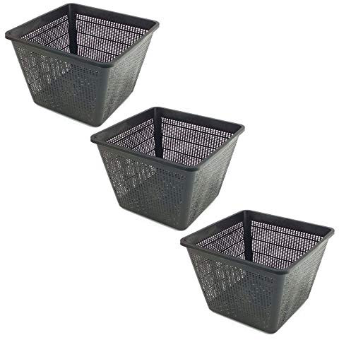 Pisces Pond Square Plant Basket 28 x 28 x 18cm - 3 Pack of Pond Planting Pot