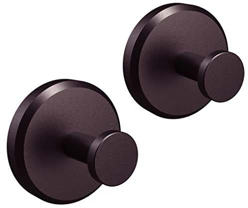 HOME SO Suction Cup Hooks for Shower & Bathroom Towel Holder 2-Pack – Suction Cups Hooks for Hanging Towels, Robes, & Coats - Tiles, Glass Door or Mirror – Shower Hooks & Towel Hooks Organizer -Bronze