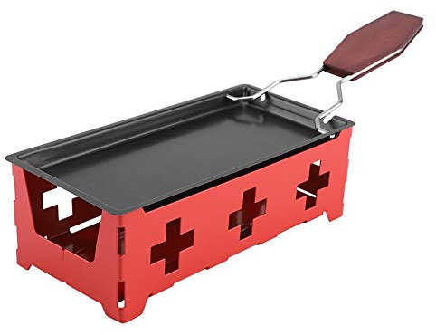 Cheese Raclette, Portable Non-Stick Raclette Table Grill, Foldable Candlelight Raclette Cheese Melter Mini Raclette Set with Stove & Spatula for Home Kitchen