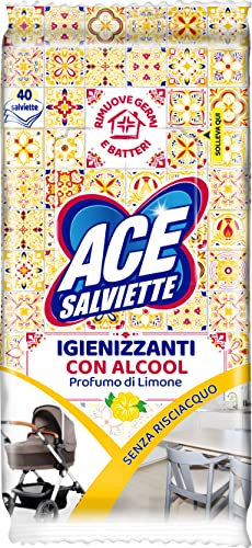 Ace Salviette Igienizzanti Azione Sgrassante, 40 Salviette