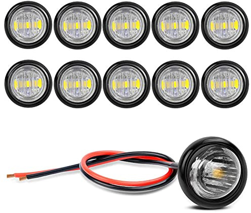 GUUZI 10 Packa Vattentäta LED Lampor, LED Undervattensbelysning, Utility Ledade Interiörlampor Navigationsbelysning 12V(Vit)