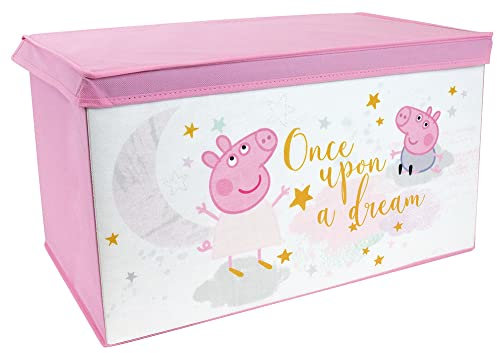 FUN HOUSE 713498 PEPPA PIG Coffre à jouets pliable 55,5 x 34,5 x 34 cm pour enfant, Red