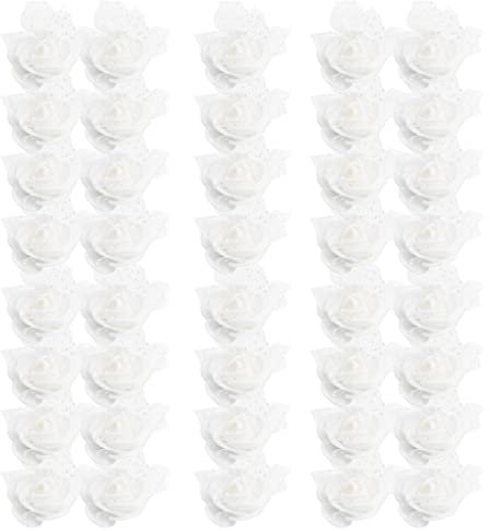 chiwanji 50 Stück Schaumrosen Schaumrosen Rosenköpfe für Tischdekoration Streurosen für Hochzeitsfeier, Weiß