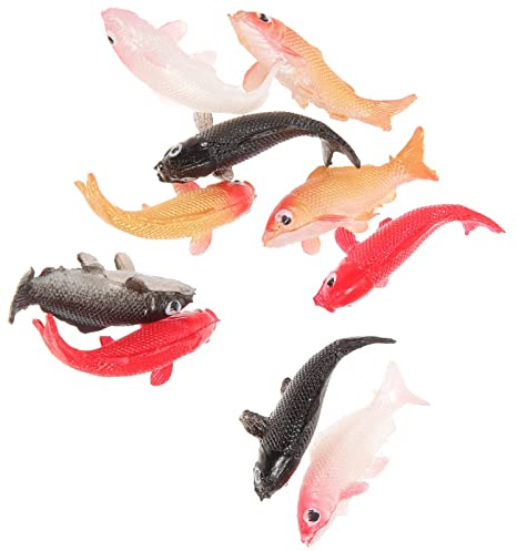 NUOBESTY 10 Uds. De Peces En Miniatura De Juguete Figuras De Peces Dorados De Plástico A Escala 1:12 Peces De La Suerte Pequeños Animales Marinos Juguetes Accesorios De Jardín De Hadas