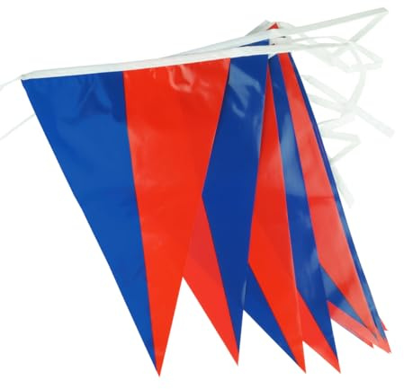 Goodymax® Wimpelkette 10 m Design Blau-Rot 2-farbig - viele weitere Farben & Farbkombinationen zur Auswahl