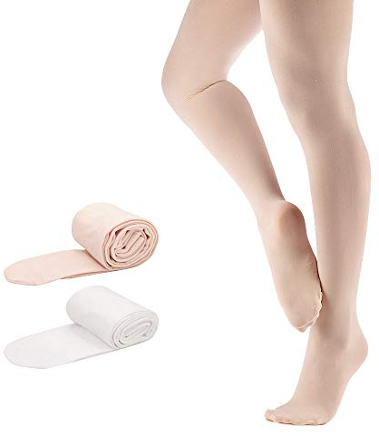 Tancefair Collant da Ballo Classica Collant Danza per Bambina Ragazze Donna Calze Coprenti Calzamaglie Bimba Ginnastica in 3 colori Rosa Bianco Nero