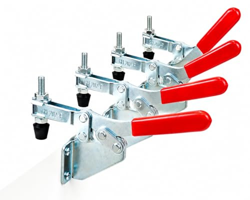 INGDAUM® 4 pezzi GH-202F, morsetto a ginocchiera, orizzontale, forza di tenuta 227 kg (4, GH-202F)