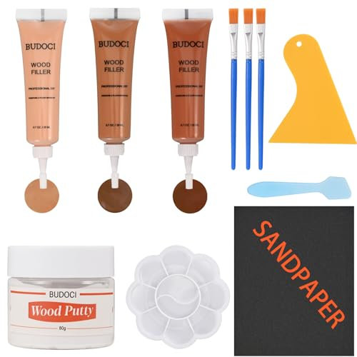 Wood Furniture Repair Kit - 3 Colors Filler for Scratch, Cracks, Hole - Restofinisher for Wooden Door, Floor, Table, Cabinet - Natural Oak Restore Kit
