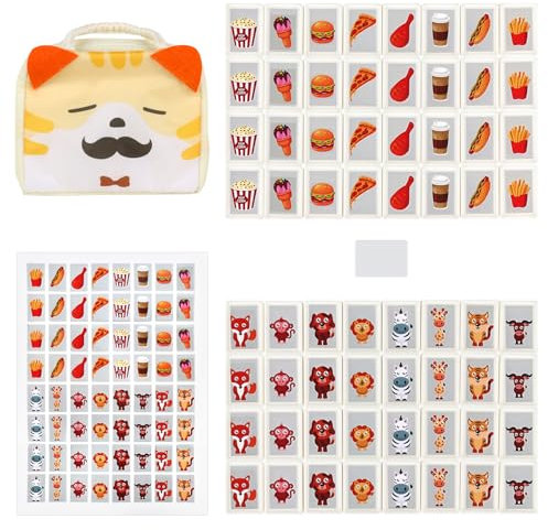 LUFEIS 65 Blöcke Mahjong Spielblöcke, Seaside Escape Game Blocks Mahjong, Seaside Escape Spiel, 30mm Seaside Escape Brettspiel mit Aufklebern aus PVC,Mahjongs Tiles Puzzles Spiel für Kinder Erwachsene