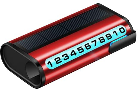 Tarjeta de estacionamiento luminosa para coche - matrícula del vehículo, tarjeta de estacionamiento | Panel de parada temporal con carga solar para accesorios de decoración de automóviles