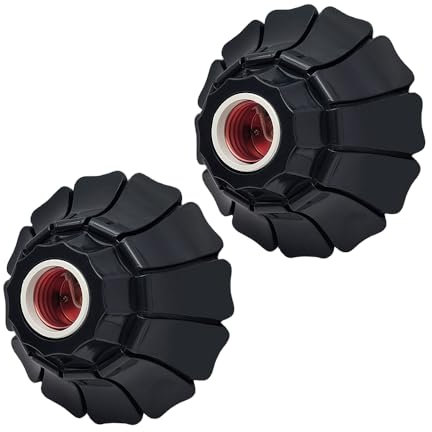 CILIA Portalampade Supporto per lampadina a Sospensione E27 110V/220V Intaglio a Petali Montaggio Rotondo Semplice per Casa e Ufficio Industriale - 2PZ Nero