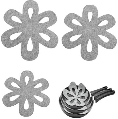 JCKD 3 pezzi protezioni per pentole e ciotole 3 divisori di diverse dimensioni resistenti al calore e lavabili protezioni impilabili in feltro misura regolabile per pentole e ciotole (35.5/26/20 cm)