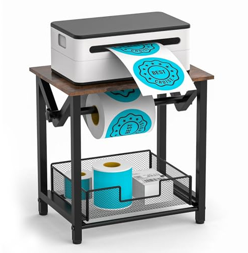 Semohop Label Holder for Rolls and Fan-Fold Labels, Thermal Sticker Holder for Desktop Thermal Printer, Shipping Label Stand Desktop Label Printer Accessory Supplies for Home, Office, Small Business