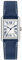 VXFAIZY Rechteckige Damenuhr mit Retro Römischen Zahlen und Lederarmband(Blau Silber)