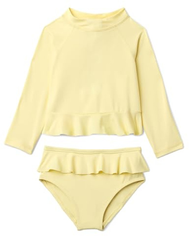 Amazon Essentials Set Rashguard Bebé Niña, Amarillo Claro, 3-6 meses