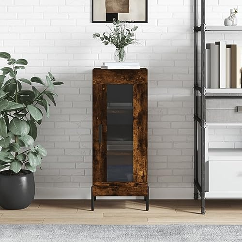 Hoopleep Smoking Cabinet, 34.5 x 34 x 90 cm, Wooden Glass Door, Large Space for Bedroom, Living Room, Furniture