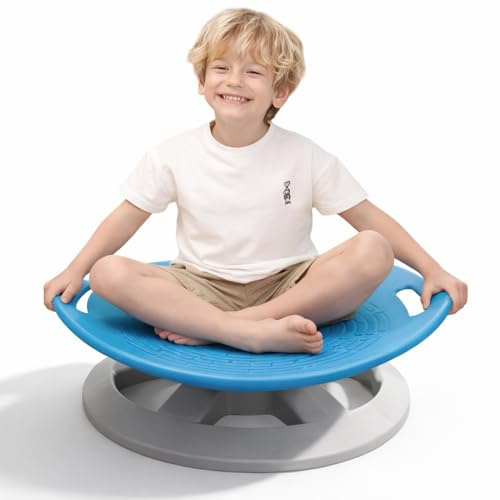 Chaise pivotante sensorielle pour enfants avec poignée - Carrousel rotatif à 360° - Pour favoriser l'équilibre et la coordination corporelle - Jouet d'activité sensorielle pour garçons et filles - 54