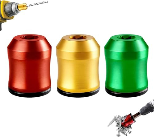 Strong Magnetic Screw Ring, Screwdriver Head Magnetic Ring, Removable Magne-tic Screwdriver Drill Bit Holder for Hex Screwdrivers and Power Bits (3Pcs)