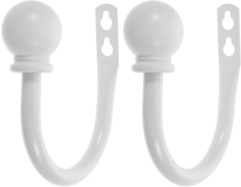 Amosfun Ganchos para Cortinas de Pared de Hierro, 2 Juegos en Forma de U, Accesorios para Sujetar Visillos y Bolsos en Cocina y Sala