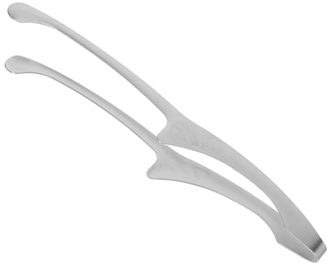 AKOOSY Pinzas para Parrilla Estilo Coreano de Acero Inoxidable Dientes Antideslizantes para Manipular Carbón y Alimentos en Asados y Cocina al Aire Libre