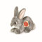 Teddy Hermann 93701 Hase sitzend grau 18 cm, Kuscheltier, Plüschtier mit recycelter Füllung