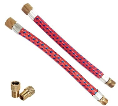 Air Pump Inflator Extension Hose for Road Bike Bicycle MTB, Schrader Valve, High Pressure, 16.5CM, 2 pcs/Set