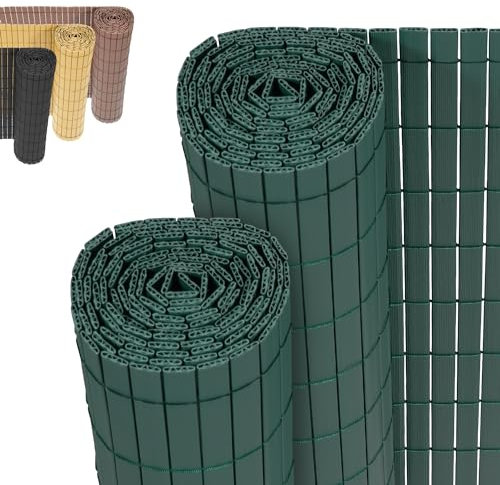 Jopassy Brise-vue en PVC - Vert - Renforts nervures en W - Résistant aux UV - Anti-moisissure et facile d'entretien - Renforcé - Forte intimité pour jardin, balcon, terrasse (0,8 x 7 m)