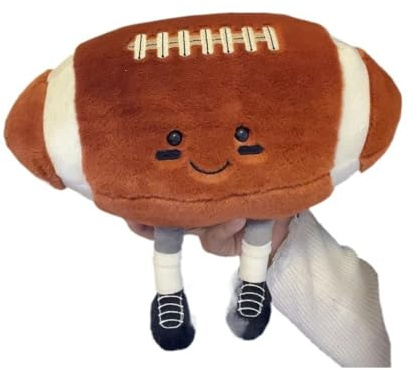 11inch Football Plush Toys,Rugby Stuffed Sports Balls Toy,with feet Creative Soccer Doll,Cute Fun Soft Plush Ball,Plush Stuffed Spherical Soft Toys Sports Throw Pillow Cushion Kids Gift (Rugby)
