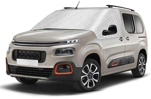 Cubierta de Parabrisas Compatible con Citroen Berlingo Peugeot Partner Opel Combo 2018-2025, Funda Térmica Externa para Autocaravana, Parabrisas Delantero Envoltura Cubierta