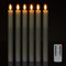 Relaxdays Candele a LED a Stelo, Set da 6 conTimer e Telecomando, in Cera Vera, Fiamma Oscillante Finta, Lumini, Crema