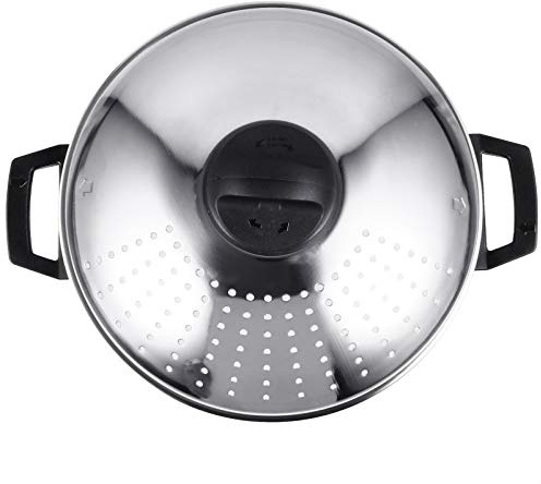 Didiseaon Casserole à nouilles en acier inoxydable avec couvercle unique anti-adhésif pour une préparation rapide des pâtes, batterie de cuisine légère et portable pour une utilisation facile