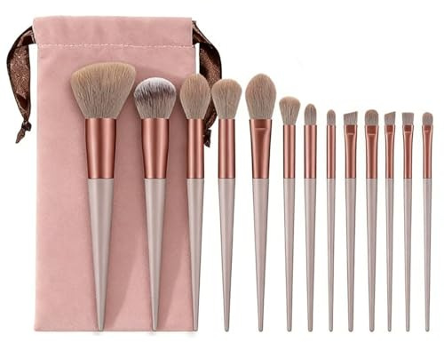 COYUN Pinceaux Maquillages,13 Pcs Pinceau Maquillage,Pinceaux de Maquillage pour le Visage et les Yeux,Parfaits pour le Fond de Teint, la Poudre, les Fards à Paupières et le Blush